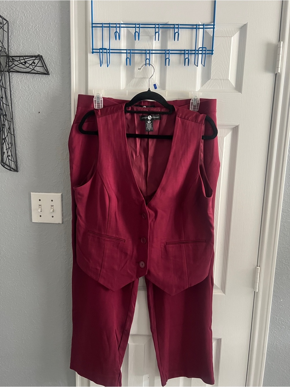 Women's Burgundy/Maroon Suit Vest & Pants Set